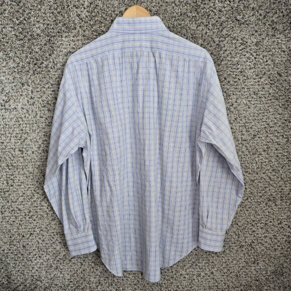 Polo by Ralph Lauren Shirt Mens 15.5 32 33 Blue Plaid Button Up Phillip Cotton - Picture 7 of 7